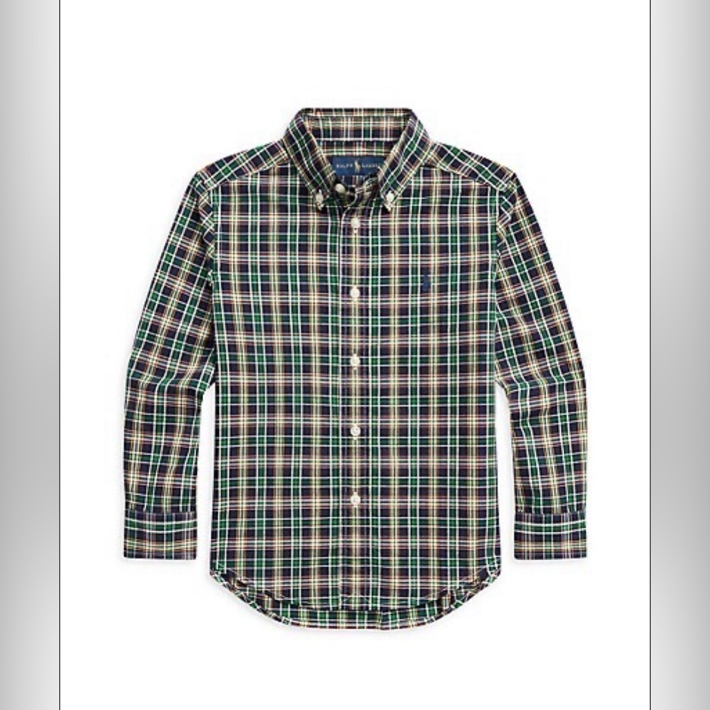 Toddler Boys Ralph Lauren Plaid Poplin Shirt